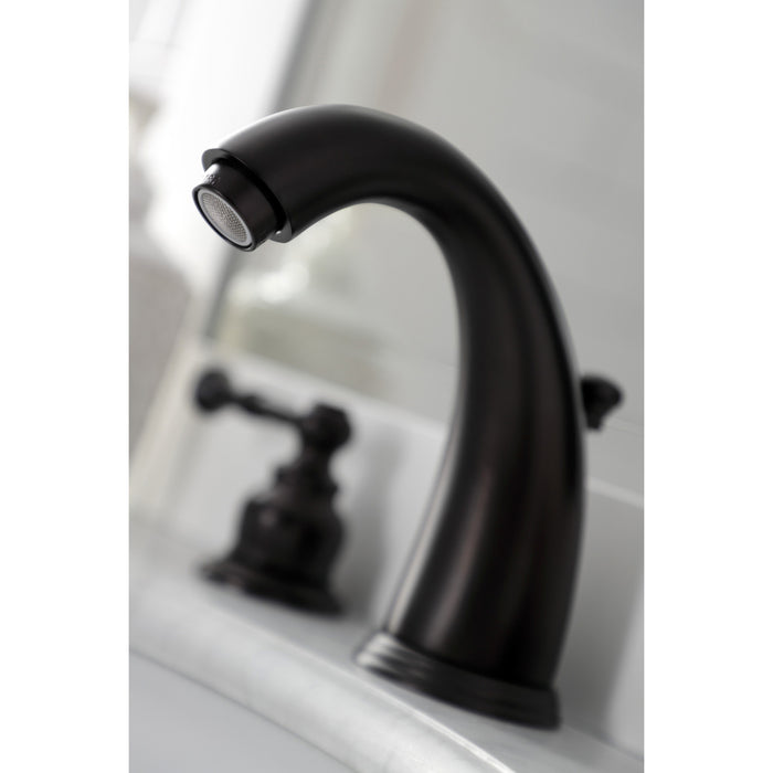 Kingston Brass KB985NL Naples Widespread Bathroom Faucet with Retail Pop-Up Drain, Oil Rubbed Bronze