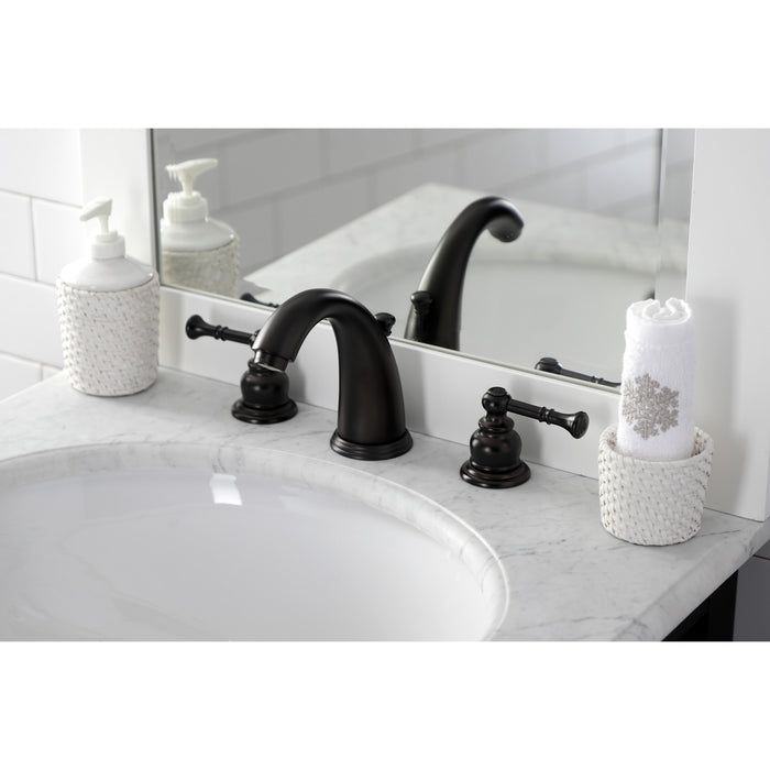 Kingston Brass KB985NL Naples Widespread Bathroom Faucet with Retail Pop-Up Drain, Oil Rubbed Bronze