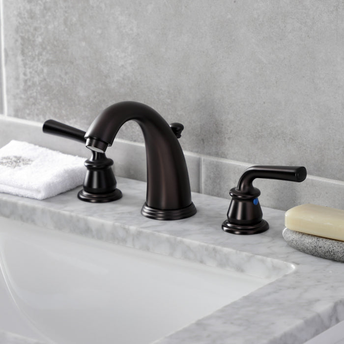 Kingston Brass KB985RXL Restoration Widespread Bathroom Faucet with Retail Pop-Up Drain, Oil Rubbed Bronze