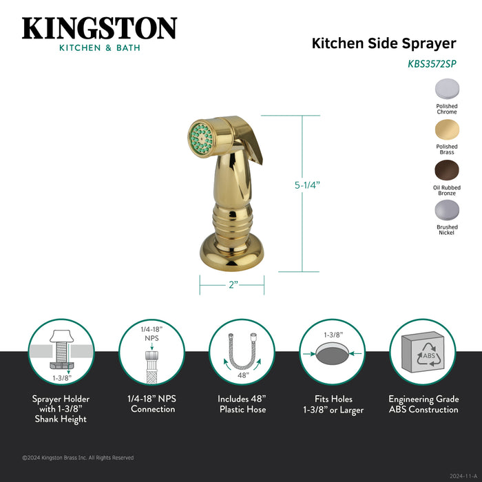 Kingston Brass KBS3571SP Kitchen Side Sprayer, Polished Chrome