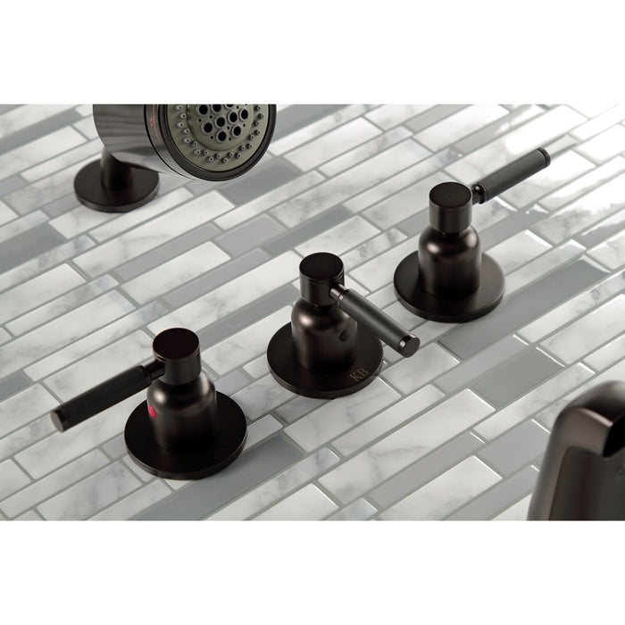 Kingston Brass KBX8135DKL Kaiser Triple-Handle Tub and Shower Faucet, Oil Rubbed Bronze