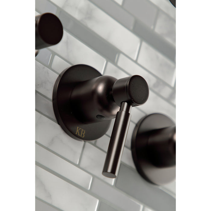 Kingston Brass KBX8135DL Concord Triple-Handle Tub and Shower Faucet, Oil Rubbed Bronze