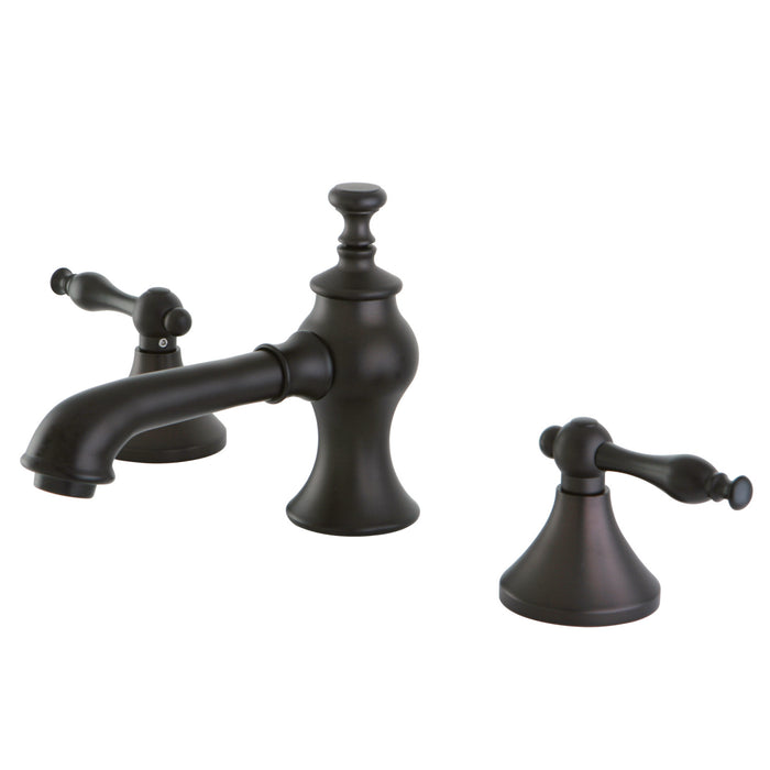 Kingston Brass KC7065NL Naples Widespread Bathroom Faucet with Brass Pop-Up Drain, Oil Rubbed Bronze