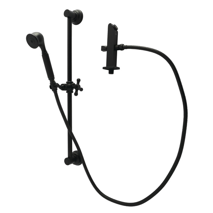 Kingston Brass KCK3320W0 Made to Match Shower System with 24" Slide/Grab Bar and Hand Shower, Matte Black