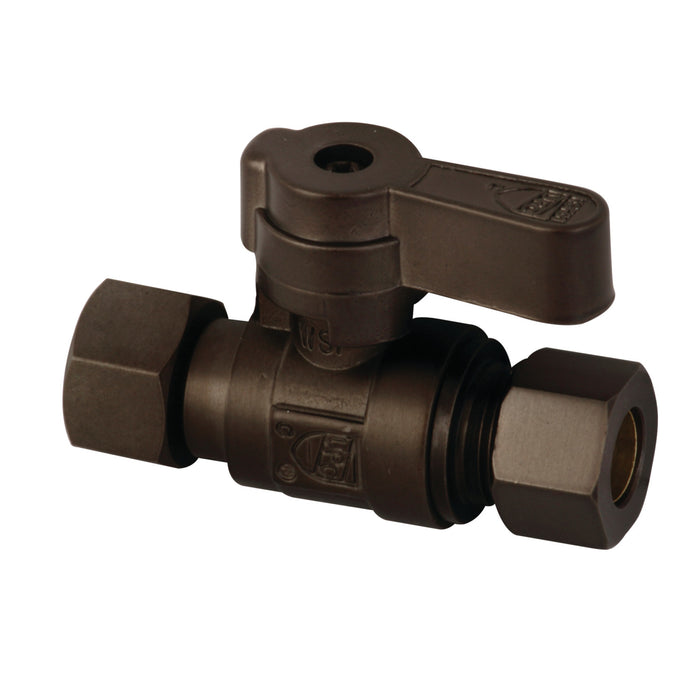 Kingston Brass KF3330ORB 3/8" Swivel x 3/8" O.D. Comp Straight Shut-Off Valve, Oil Rubbed Bronze