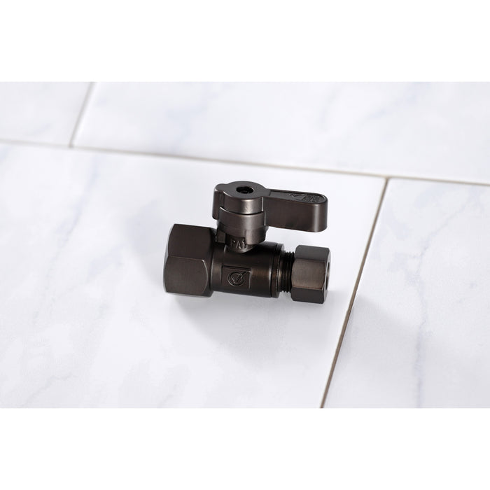 Kingston Brass KF4315ORB 1/2" FIP x 3/8" O.D. Comp Quarter-Turn Straight Shut-Off Valve, Oil Rubbed Bronze