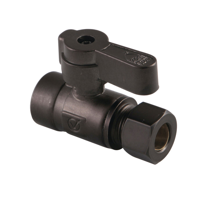 Kingston Brass KF4325ORB 1/2" Sweat x 3/8" O.D. Comp Quarter-Turn Straight Shut-Off Valve, Oil Rubbed Bronze