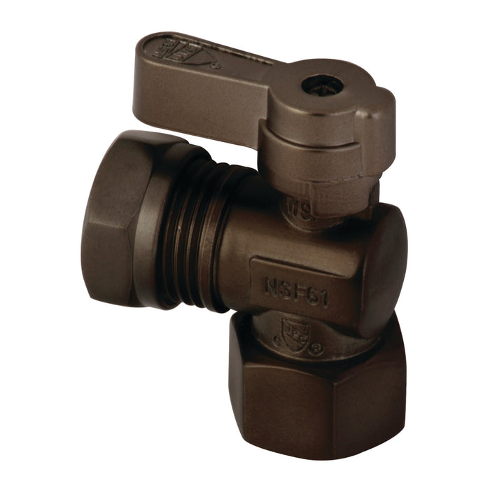 Kingston Brass KF4410ORB 1/2" FIP x 1/2" or 7/16" Slip Joint Quarter-Turn Angle Shut-Off Valve, Oil Rubbed Bronze