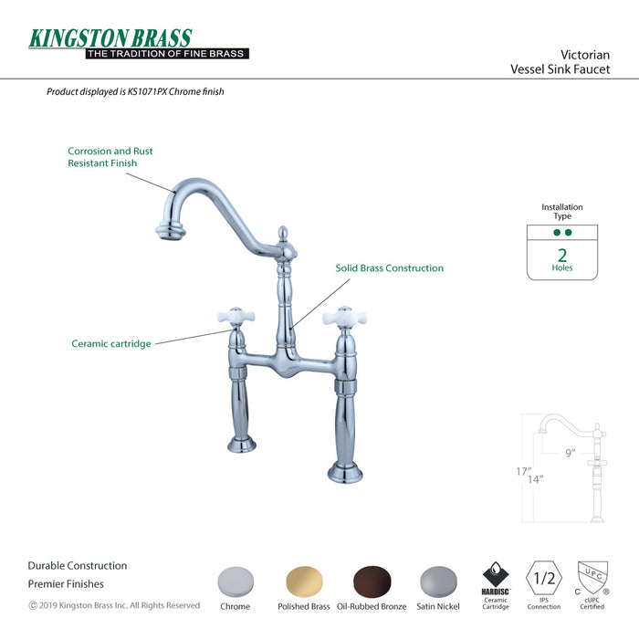 Kingston Brass KS1072PX Vessel Sink Faucet, Polished Brass