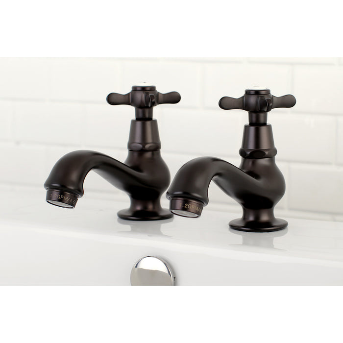 Kingston Brass KS1105BEX Essex Basin Tap Faucet with Metal Cross Handle, Oil Rubbed Bronze