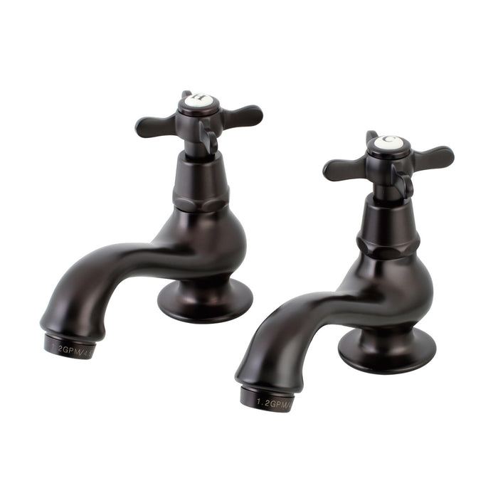 Kingston Brass KS1105BEX Essex Basin Tap Faucet with Metal Cross Handle, Oil Rubbed Bronze