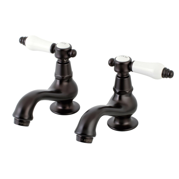 Kingston Brass KS1105BPL Bel-Air Basin Tap Faucet with Porcelain Lever Handle, Oil Rubbed Bronze