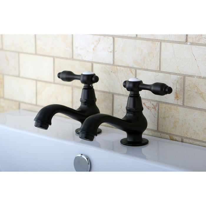 Kingston Brass KS1105TAL Tudor Basin Tap Faucet with Metal Lever Handle, Oil Rubbed Bronze