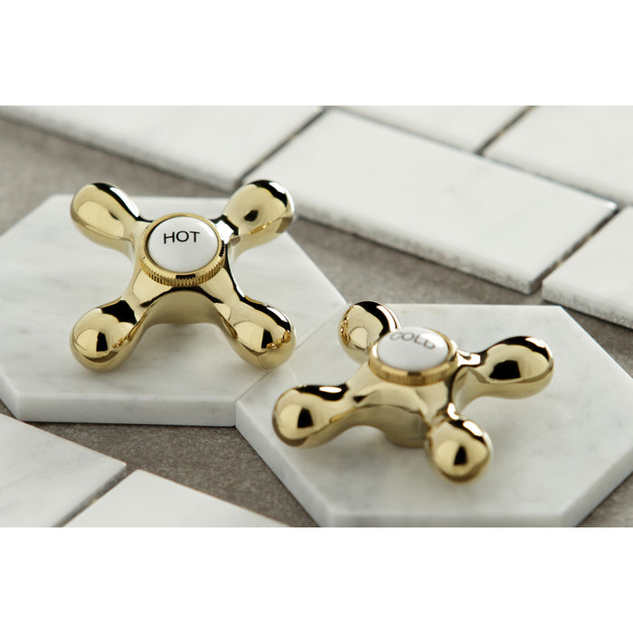 Kingston Brass KS1142AX Heritage Bridge Kitchen Faucet, Polished Brass