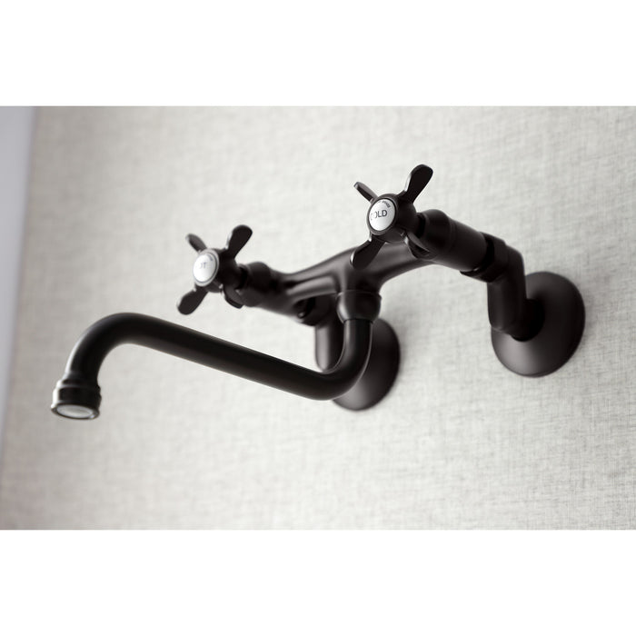 Kingston Brass KS115ORB Essex Adjustable Center Wall Mount Bathroom Faucet, Oil Rubbed Bronze