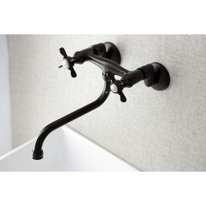 Kingston Brass KS115ORB Essex Adjustable Center Wall Mount Bathroom Faucet, Oil Rubbed Bronze