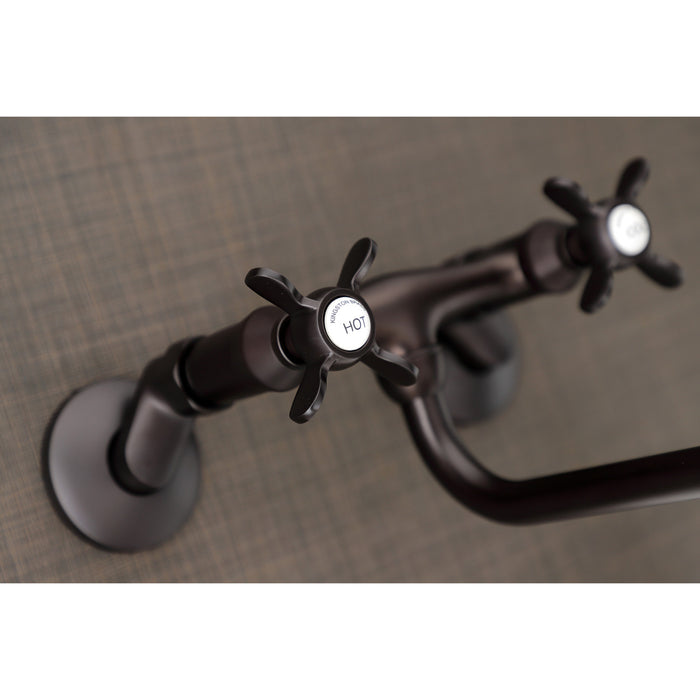 Kingston Brass KS115ORB Essex Adjustable Center Wall Mount Bathroom Faucet, Oil Rubbed Bronze