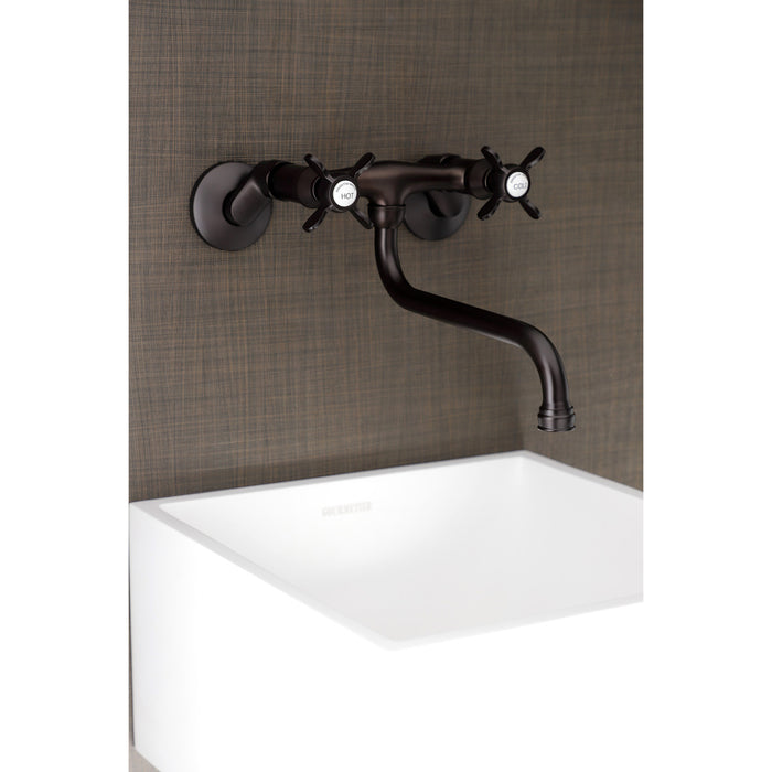 Kingston Brass KS115ORB Essex Adjustable Center Wall Mount Bathroom Faucet, Oil Rubbed Bronze