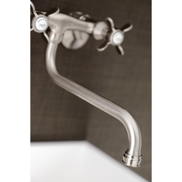 Kingston Brass KS115SN Essex Adjustable Center Wall Mount Bathroom Faucet, Brushed Nickel