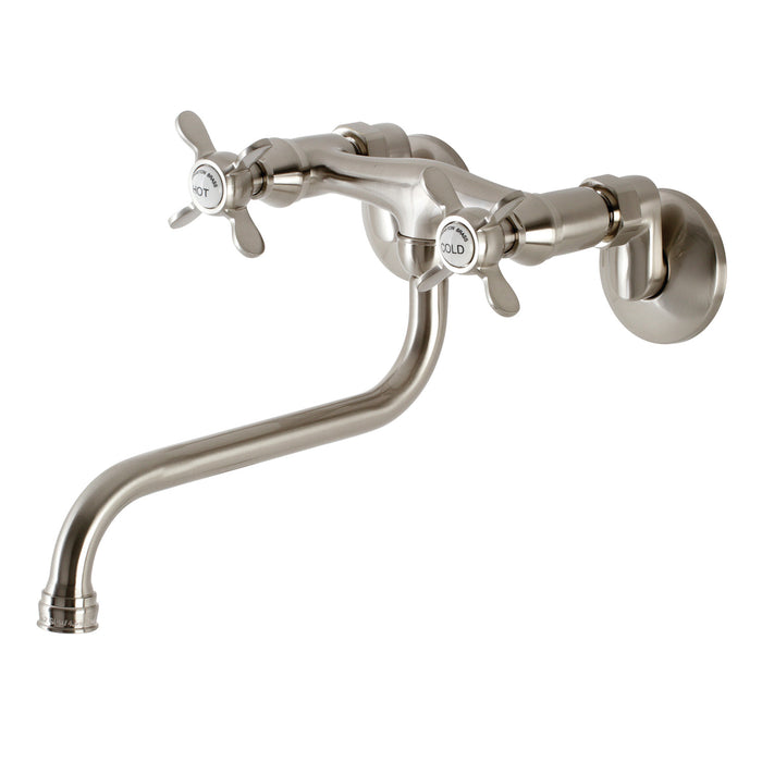 Kingston Brass KS115SN Essex Adjustable Center Wall Mount Bathroom Faucet, Brushed Nickel