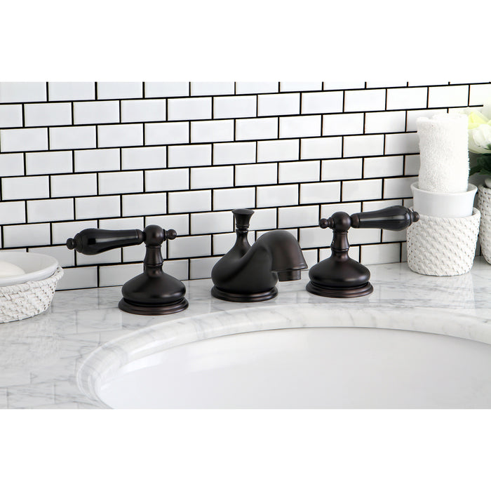 Kingston Brass KS1165PKL Duchess Widespread Bathroom Faucet with Brass Pop-Up Drain, Oil Rubbed Bronze