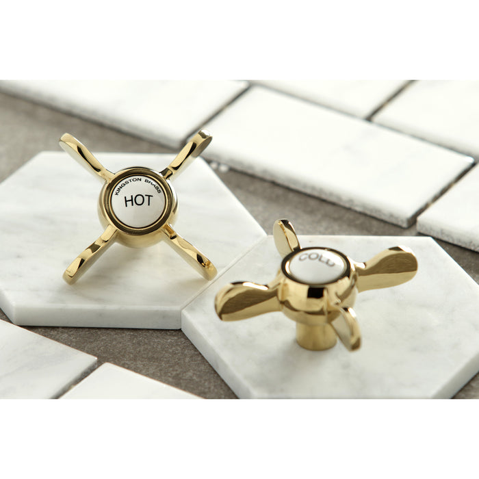 Kingston Brass KS116PB Essex Adjustable Center Wall Mount Bathroom Faucet, Polished Brass