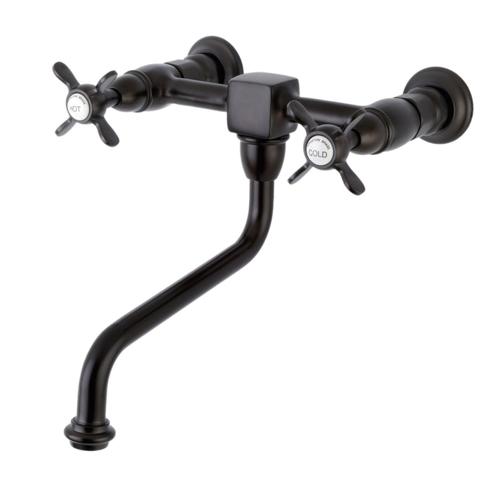 Kingston Brass KS1215BEX Essex Double-Handle Wall Mount Bathroom Faucet, Oil Rubbed Bronze