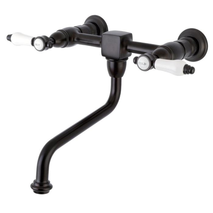 Kingston Brass KS1215BPL Bel-Air Double-Handle Wall Mount Bathroom Faucet, Oil Rubbed Bronze