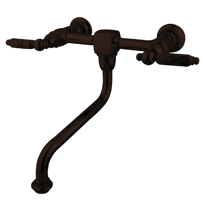 Kingston Brass KS1215GL Heritage Double-Handle Wall Mount Bathroom Faucet, Oil Rubbed Bronze