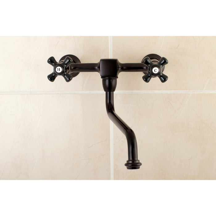 Kingston Brass KS1215PKX Duchess Double-Handle Wall Mount Bathroom Faucet, Oil Rubbed Bronze