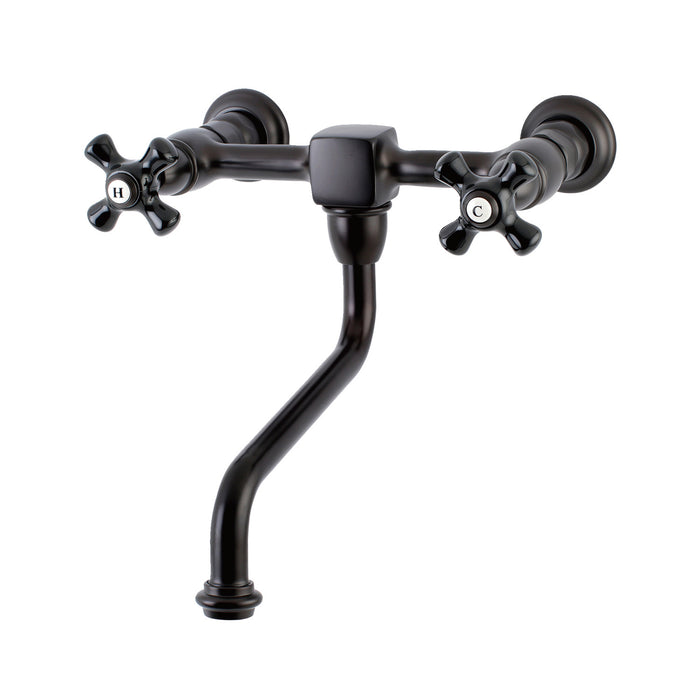 Kingston Brass KS1215PKX Duchess Double-Handle Wall Mount Bathroom Faucet, Oil Rubbed Bronze