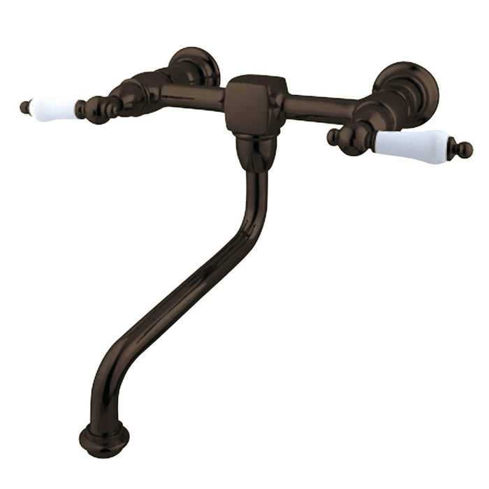 Kingston Brass KS1215PL Heritage Double-Handle Wall Mount Bathroom Faucet, Oil Rubbed Bronze