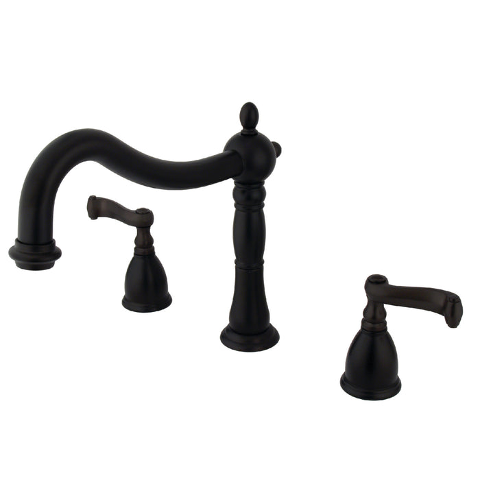 Kingston Brass KS1345FL Heritage Two-Handle Deck Mount Roman Tub Faucet, Oil Rubbed Bronze