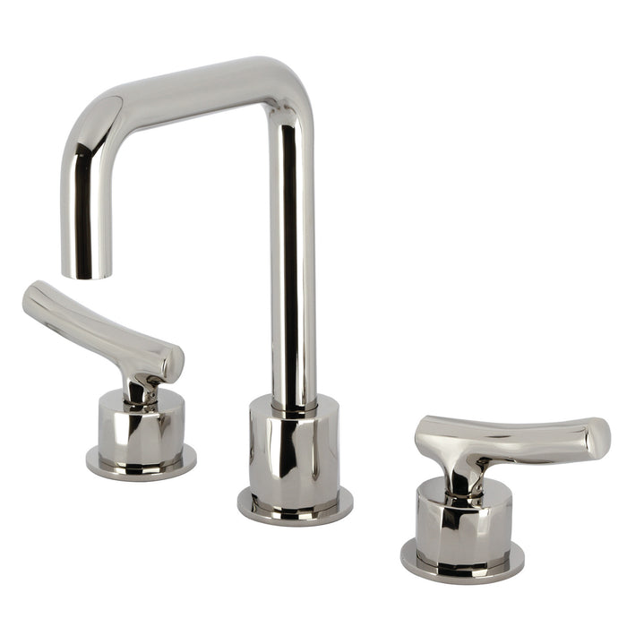 Kingston Brass KS1456TKL Hallerbos Widespread Bathroom Faucet with Push Pop-Up Drain, Polished Nickel