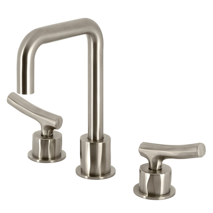 Kingston Brass KS1458TKL Hallerbos Widespread Bathroom Faucet with Push Pop-Up Drain, Brushed Nickel