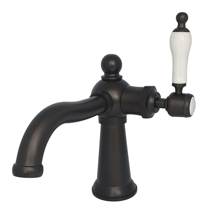 Kingston Brass KS154KLORB Nautical One-Handle Single-Hole Bathroom Faucet with Push Pop-Up Drain, Oil Rubbed Bronze