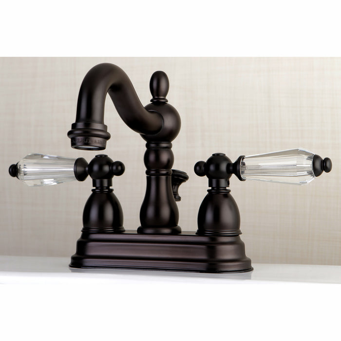 Kingston Brass KS1605WLL Wilshire Double-Handle 4" Centerset Bathroom Faucet with Brass Pop-Up, Oil Rubbed Bronze