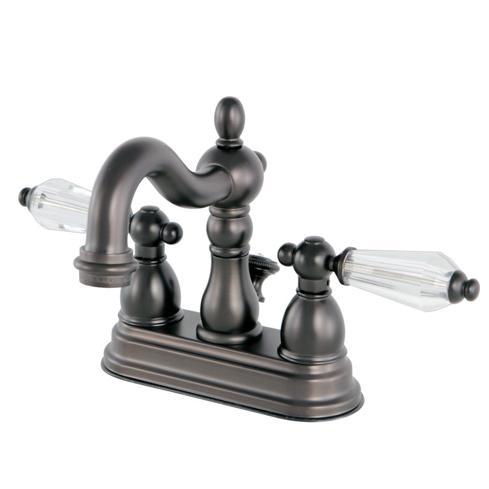 Kingston Brass KS1605WLL Wilshire Double-Handle 4" Centerset Bathroom Faucet with Brass Pop-Up, Oil Rubbed Bronze