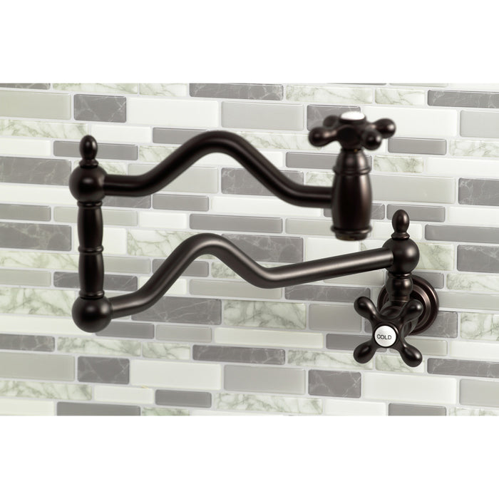 Kingston Brass KS2105AX Heritage Wall Mount Pot Filler Faucet, Oil Rubbed Bronze