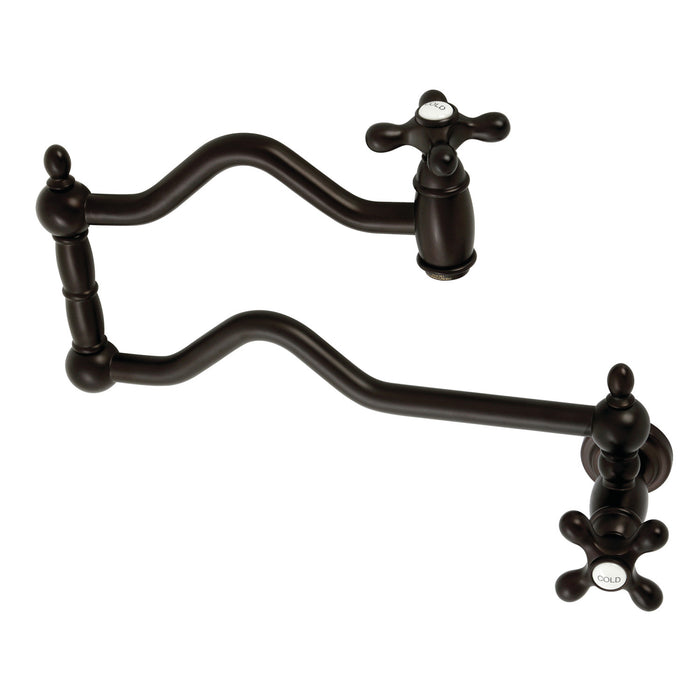 Kingston Brass KS2105AX Heritage Wall Mount Pot Filler Faucet, Oil Rubbed Bronze