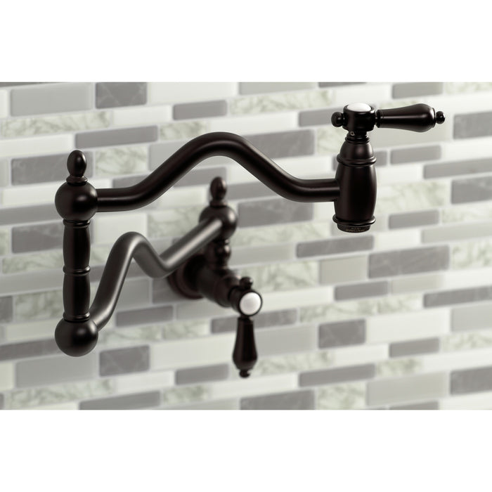 Kingston Brass KS2105BAL Heirloom Wall Mount Pot Filler Faucet, Oil Rubbed Bronze