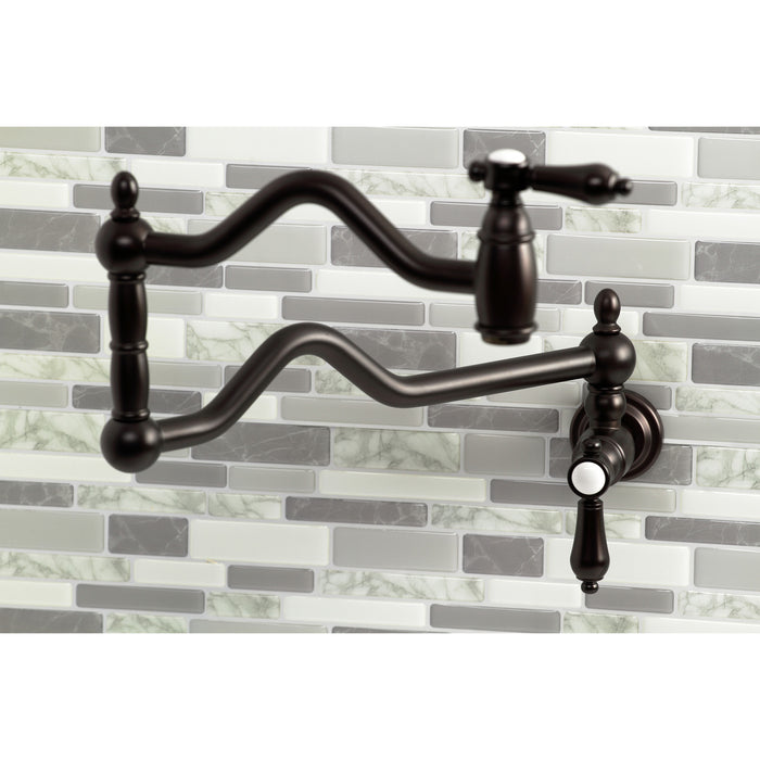 Kingston Brass KS2105BAL Heirloom Wall Mount Pot Filler Faucet, Oil Rubbed Bronze