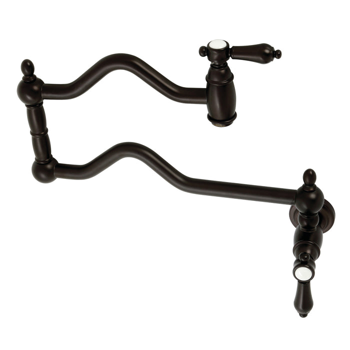 Kingston Brass KS2105BAL Heirloom Wall Mount Pot Filler Faucet, Oil Rubbed Bronze