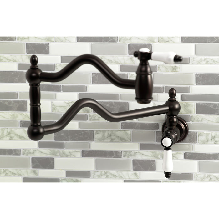 Kingston Brass KS2105BPL Bel-Air Wall Mount Pot Filler Faucet, Oil Rubbed Bronze