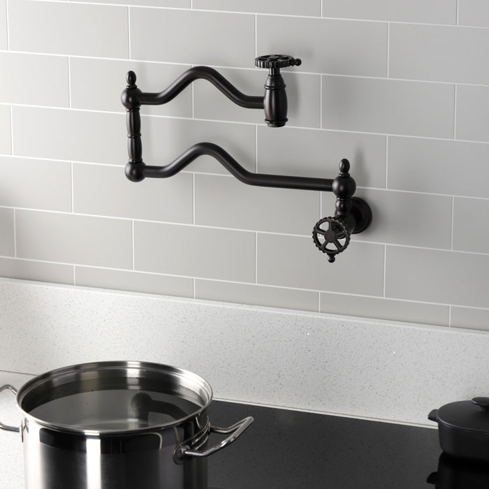 Kingston Brass KS2105CG Fuller Wall Mount Pot Filler Faucet, Oil Rubbed Bronze