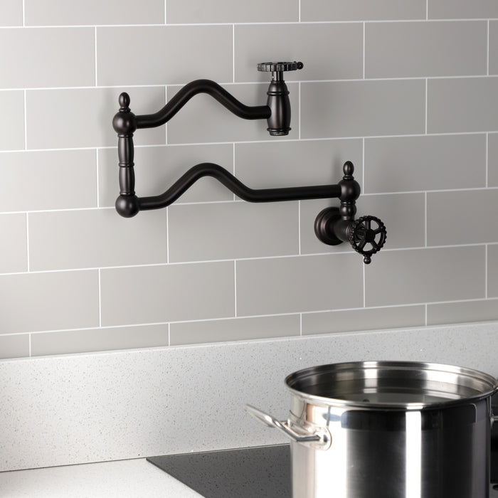 Kingston Brass KS2105CG Fuller Wall Mount Pot Filler Faucet, Oil Rubbed Bronze