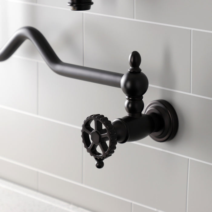 Kingston Brass KS2105CG Fuller Wall Mount Pot Filler Faucet, Oil Rubbed Bronze