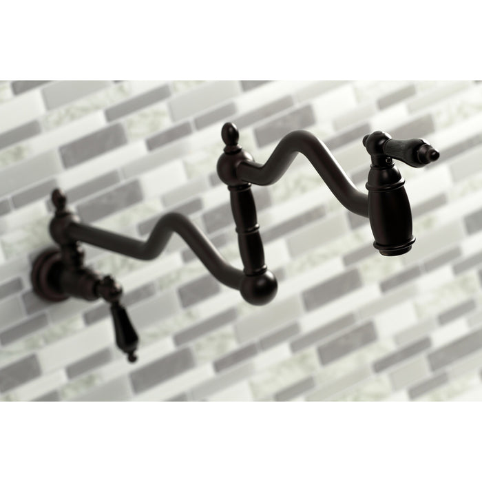 Kingston Brass KS2105PKL Duchess Wall Mount Pot Filler Faucet, Oil Rubbed Bronze