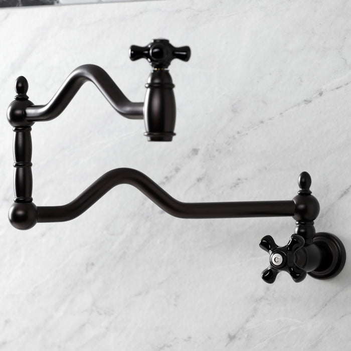 Kingston Brass KS2105PKX Duchess Wall Mount Pot Filler Faucet, Oil Rubbed Bronze