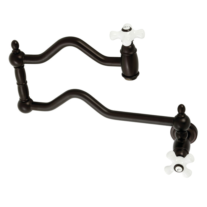Kingston Brass KS2105PX Heritage Wall Mount Pot Filler Faucet, Oil Rubbed Bronze